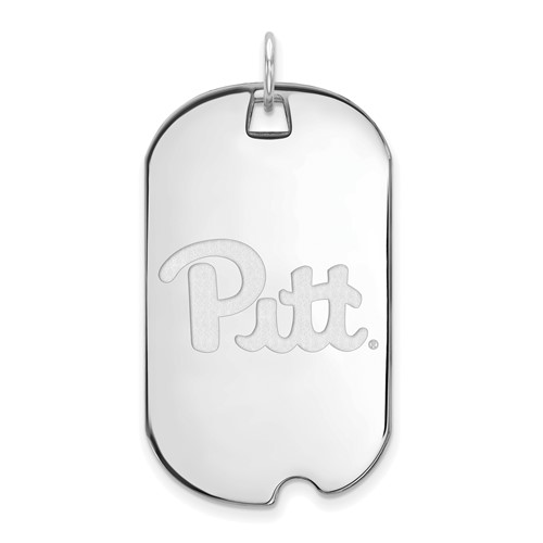 Sterling Silver Rhodium-plated LogoArt University of Pittsburgh Large Dog Tag Pendant