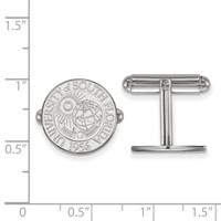 Sterling Silver Rhodium-plated LogoArt University of South Florida Crest Cuff Links view 2