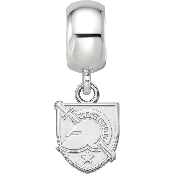 Sterling Silver Rhodium-plated LogoArt U.S. Military Academy Letter A Extra Small Dangle Bead Charm