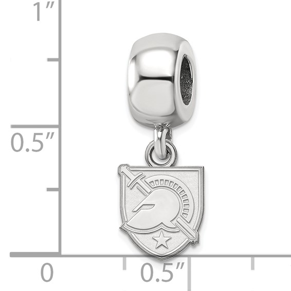 Sterling Silver Rhodium-plated LogoArt U.S. Military Academy Letter A Extra Small Dangle Bead Charm