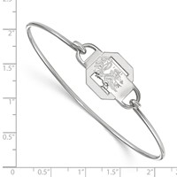 Sterling Silver Rhodium-plated LogoArt University of South Carolina Small Center Wire Bangle, 7" view 2
