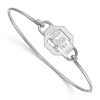 Sterling Silver Rhodium-plated LogoArt University of South Carolina Small Center Wire Bangle, 7" view 1