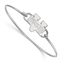 Sterling Silver Rhodium-plated LogoArt University of Virginia Small Center Wire Bangle, 7" view 1