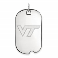Sterling Silver Rhodium-plated LogoArt Virginia Tech V-t Large Dog Tag Pendant view 1
