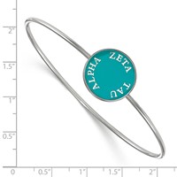 Sterling Silver Rh-plated LogoArt Zeta Tau Alpha Enameled Slip-on Bangle view 2