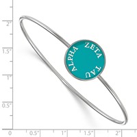 Sterling Silver Rh-plated LogoArt Zeta Tau Alpha Enameled Slip-on Bangle view 3