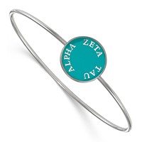 Sterling Silver Rh-plated LogoArt Zeta Tau Alpha Enameled Slip-on Bangle view 1