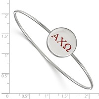 Sterling Silver Rh-plated LogoArt Alpha Chi Omega Enameled Slip-on Bangle view 2