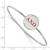 Sterling Silver Rh-plated LogoArt Alpha Chi Omega Enameled Slip-on Bangle view 3
