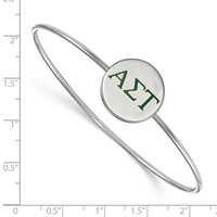 Sterling Silver Rh-plated LogoArt Alpha Sigma Tau Enameled Slip-on Bangle view 2
