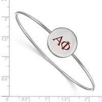 Sterling Silver Rh-plated LogoArt Alpha Phi Enameled Slip-on Bangle view 2