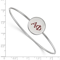 Sterling Silver Rh-plated LogoArt Alpha Phi Enameled Slip-on Bangle view 3