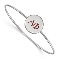 Sterling Silver Rh-plated LogoArt Alpha Phi Enameled Slip-on Bangle view 1