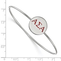 Sterling S. Rh-plated LogoArt Alpha Sigma Alpha Enameled Slip-on Bangle view 2