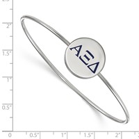Sterling Silver Rh-plated LogoArt Alpha Xi Delta Enameled Slip-on Bangle view 2