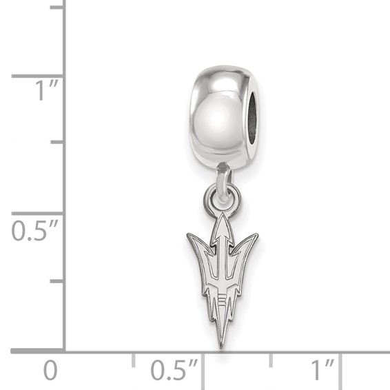 Sterling Silver Rhodium-plated LogoArt Arizona State University Pitchfork Small Dangle Bead Charm