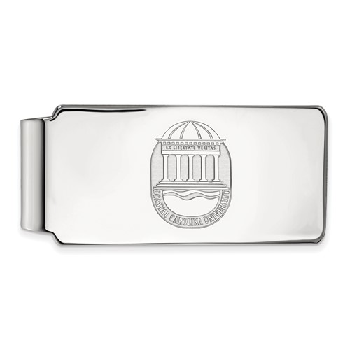 Sterling Silver Rhodium-plated LogoArt Coastal Carolina University Crest Money Clip