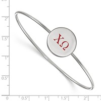 Sterling Silver Rh-plated LogoArt Chi Omega Enameled Slip-on Bangle view 2