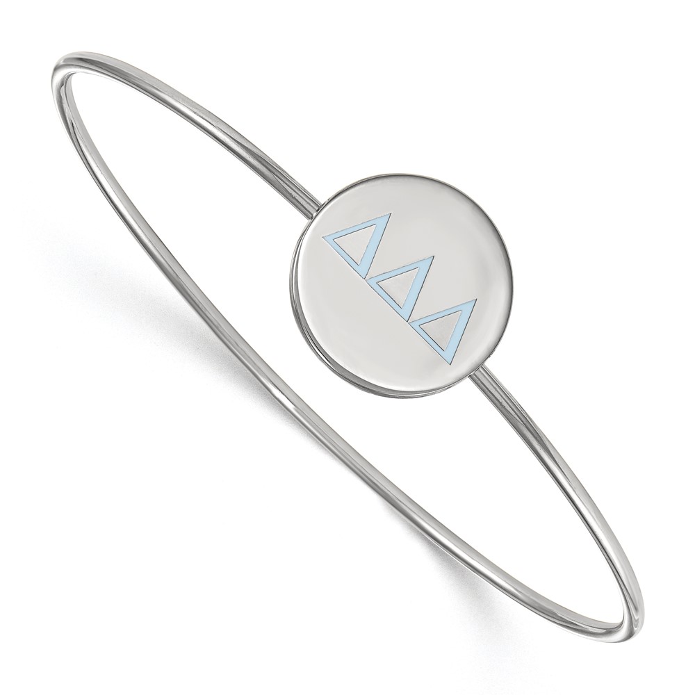 Sterling S. Rh-plated LogoArt Delta Delta Delta Enameled Slip-on Bangle
