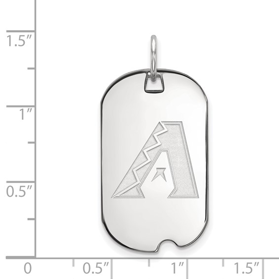 Sterling Silver Rhodium Plated Major League Baseball LogoArt Arizona Diamondbacks Small Dog Tag