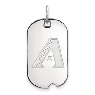 Sterling Silver Rhodium Plated Major League Baseball LogoArt Arizona Diamondbacks Small Dog Tag