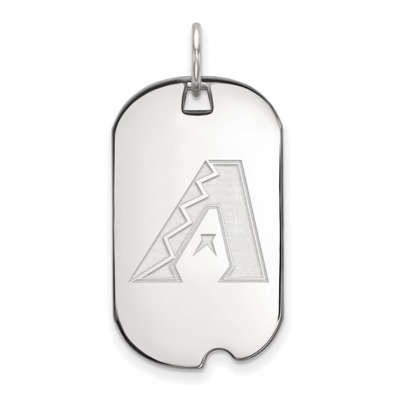 Sterling Silver Rhodium Plated Major League Baseball LogoArt Arizona Diamondbacks Small Dog Tag