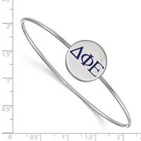 Sterling S. Rh-plated LogoArt Delta Phi Epsilon Enameled Slip-on Bangle view 3