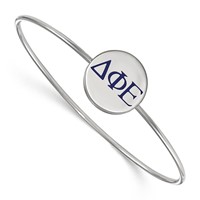 Sterling S. Rh-plated LogoArt Delta Phi Epsilon Enameled Slip-on Bangle view 1