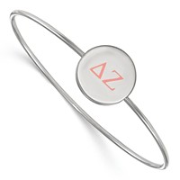 Sterling Silver Rh-plated LogoArt Delta Zeta Enameled Slip-on Bangle view 1