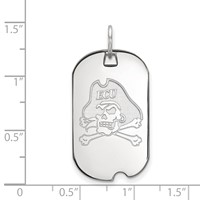 Sterling Silver Rhodium-plated LogoArt East Carolina University Pirate Small Dog Tag Pendant view 2