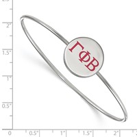 Sterling Silver Rh-plated LogoArt Gamma Phi Beta Enameled Slip-on Bangle view 2