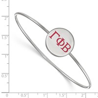 Sterling Silver Rh-plated LogoArt Gamma Phi Beta Enameled Slip-on Bangle view 3