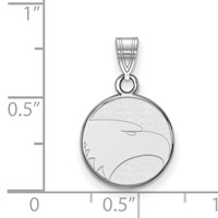 Sterling Silver Rhodium-plated LogoArt Georgia Southern University Eagle Small Pendant view 2