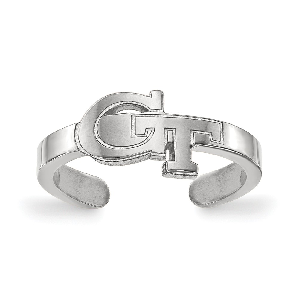 Sterling Silver Rhodium-plated LogoArt Georgia Institute of Technology G-t Toe Ring