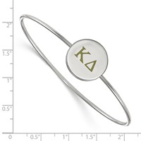 Sterling Silver Rh-plated LogoArt Kappa Delta Enameled Slip-on Bangle view 2