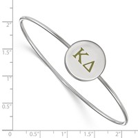 Sterling Silver Rh-plated LogoArt Kappa Delta Enameled Slip-on Bangle view 3