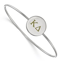 Sterling Silver Rh-plated LogoArt Kappa Delta Enameled Slip-on Bangle view 1