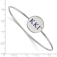 Sterling S. Rh-plated LogoArt Kappa Kappa Gamma Enameled Slip-on Bangle view 2