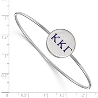 Sterling S. Rh-plated LogoArt Kappa Kappa Gamma Enameled Slip-on Bangle view 3