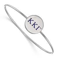 Sterling S. Rh-plated LogoArt Kappa Kappa Gamma Enameled Slip-on Bangle view 1