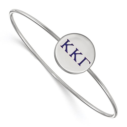 Sterling S. Rh-plated LogoArt Kappa Kappa Gamma Enameled Slip-on Bangle
