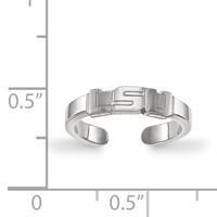 Sterling Silver Rhodium-plated LogoArt Louisiana State University L-s-u Toe Ring view 5