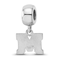 Sterling Silver Rhodium-plated LogoArt Montana State University Letter M Extra Small Dangle Bead Charm view 5