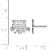 Sterling Silver Rhodium-plated LogoArt Ohio University Bobcat Extra Small Post Earrings view 2