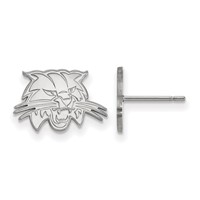 Sterling Silver Rhodium-plated LogoArt Ohio University Bobcat Extra Small Post Earrings view 1
