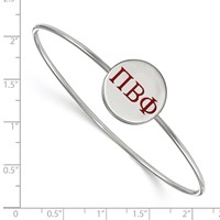 Sterling Silver Rh-plated LogoArt Pi Beta Phi Enameled Slip-on Bangle view 2