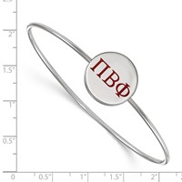 Sterling Silver Rh-plated LogoArt Pi Beta Phi Enameled Slip-on Bangle view 3