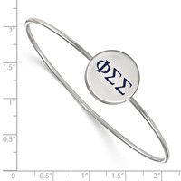 Sterling Silver Rh-plated LogoArt Phi Sigma Sigma Enameled Slip-on Bangle view 2