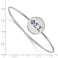 Sterling Silver Rh-plated LogoArt Phi Sigma Sigma Enameled Slip-on Bangle view 3