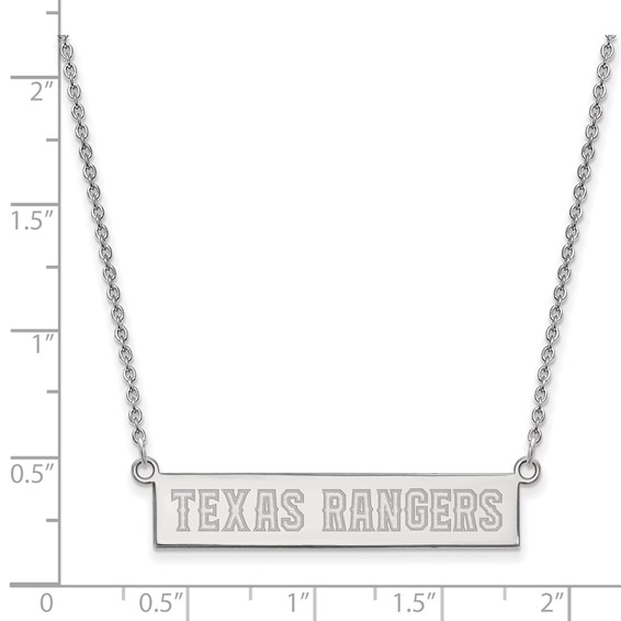 SS/Rh-p Major League Baseball LogoArt Texas Rangers Bar Necklace